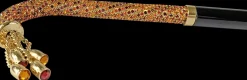 Walking stick Encrusted with multicolor red and orange Crystals