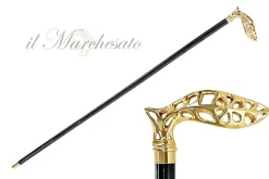 walking stick in perforated metal - 24K goldplated
