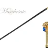 Walking stick with flower and "Capri" crystals