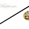 Walking Stick with Rose in golden brass