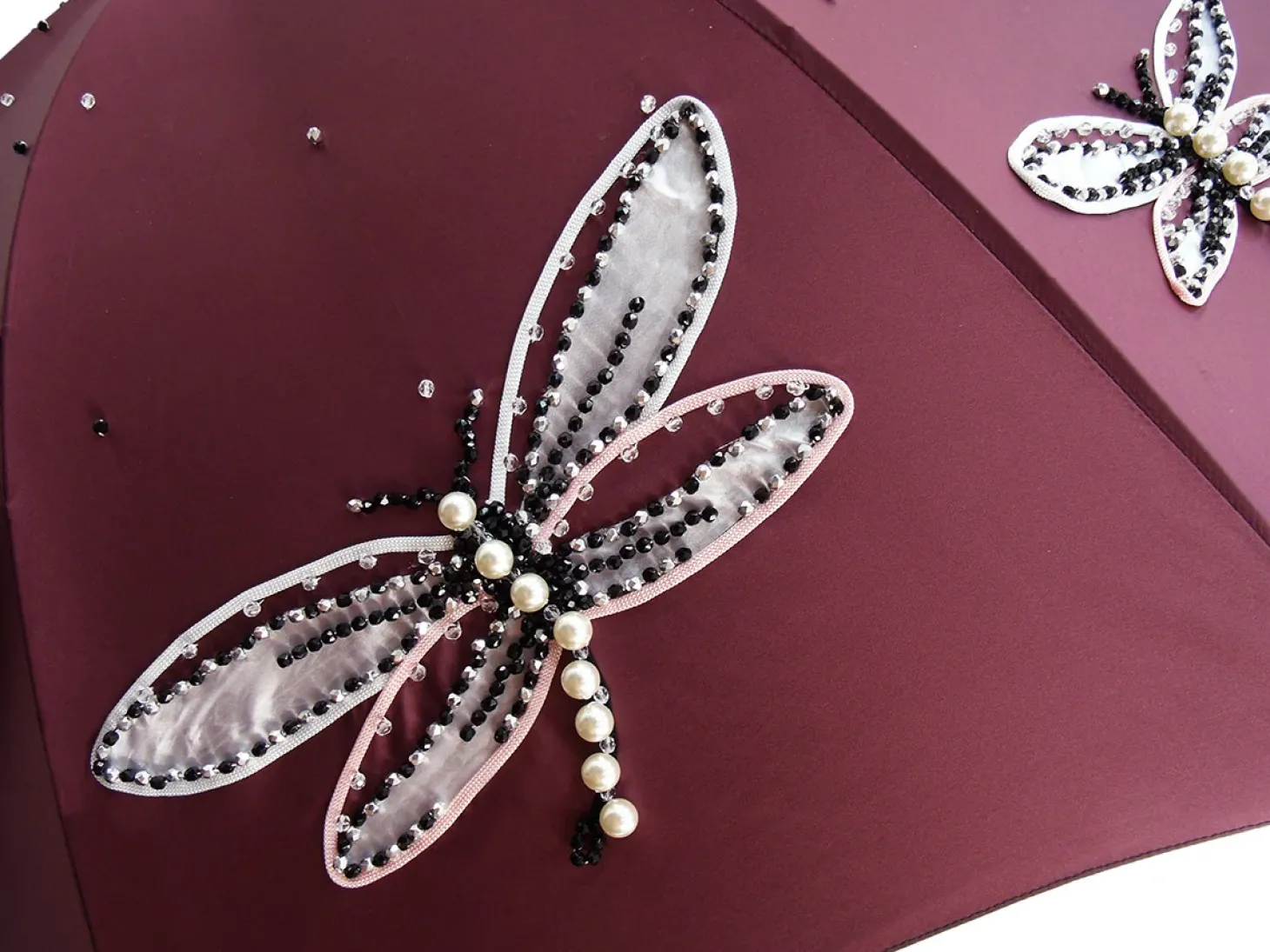 Women's exclusive handmade umbrella with embroidered dragonflies Ladies Umbrellas