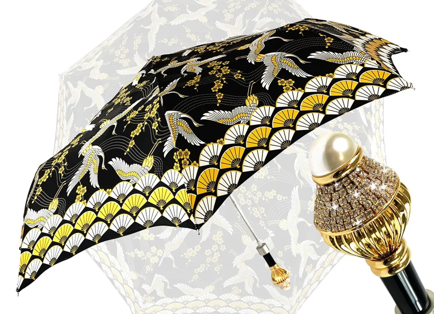 Women's Folding Umbrella - Wonderful Heron Design