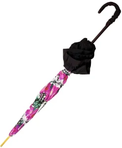 Women's Ruffled Umbrella Studied with a Multicor Pattern