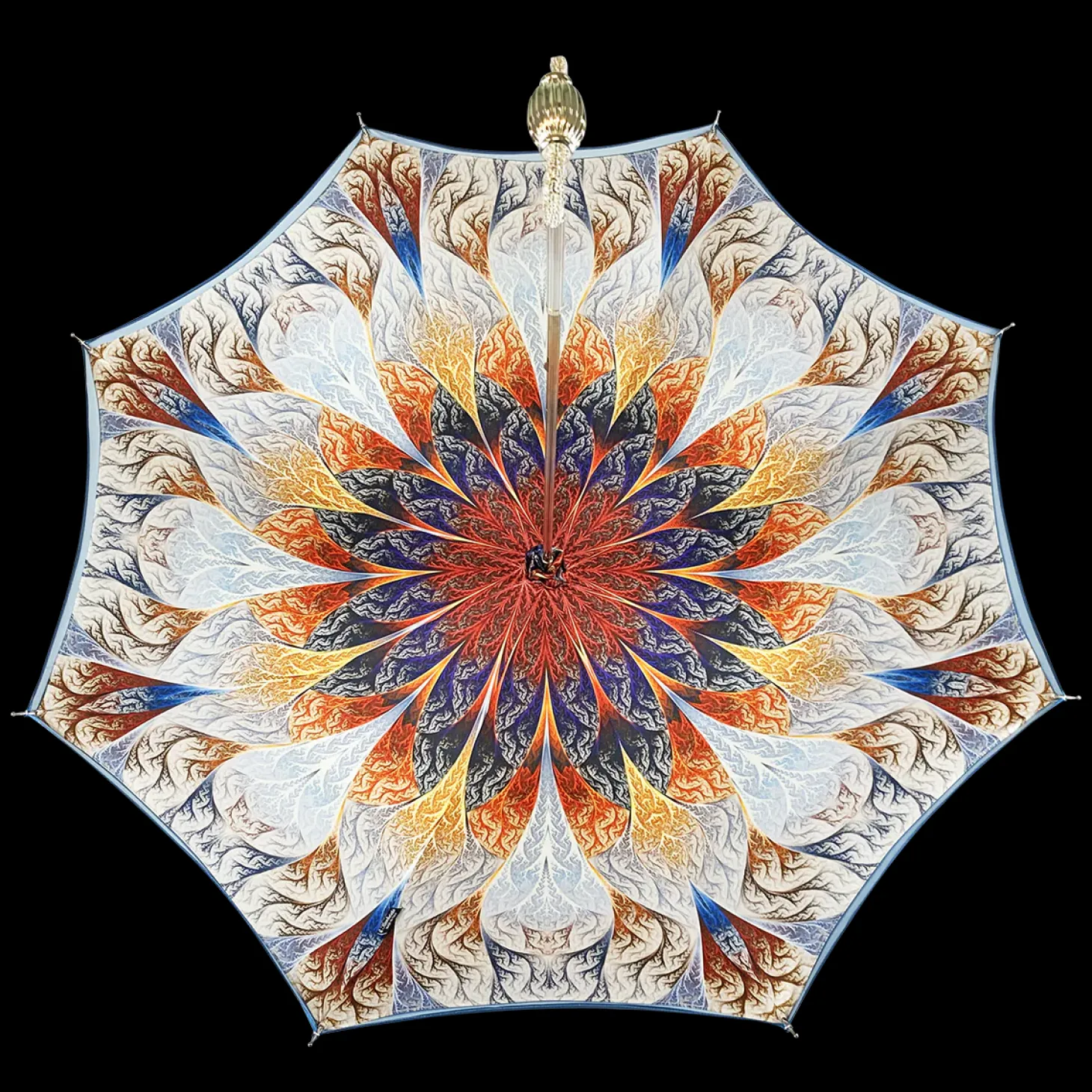 Wonderful light blue Umbrella with abstract marine design