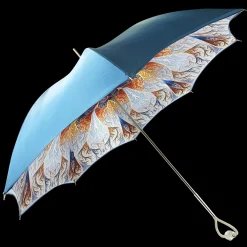 Wonderful light blue Umbrella with abstract marine design