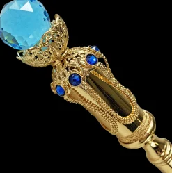 Wonderful mylord walking cane with big Aqua crystal