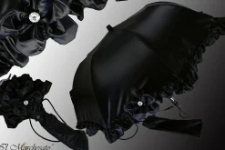 Wonderful Umbrella Pattern With Ruffles And Swarovski Stone
