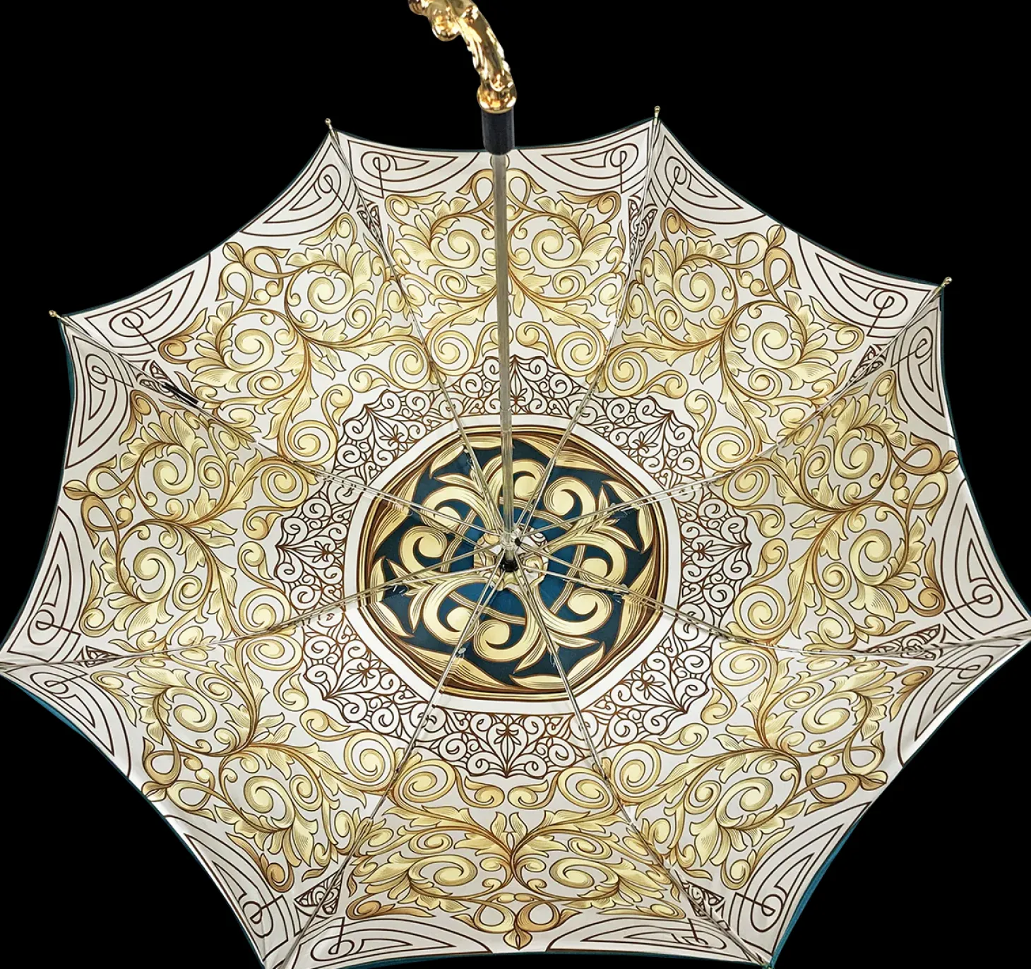 Wonderful women's umbrella, finished in fine gradient turquoise